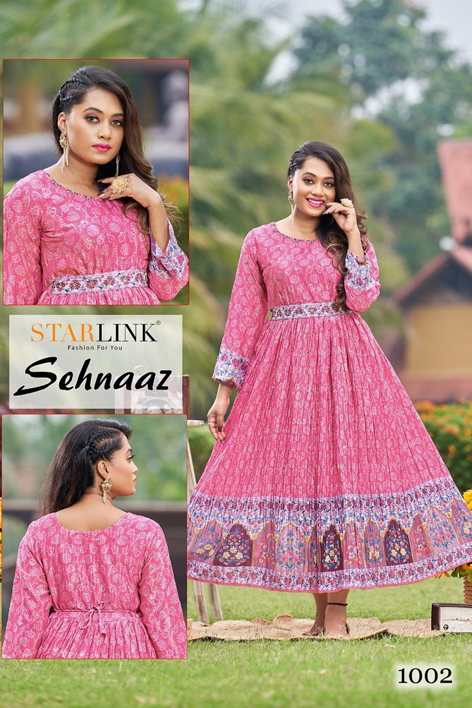 Starlink Sehnaaz Heavy Festive Wear Wholesale Anarkali Kurtis